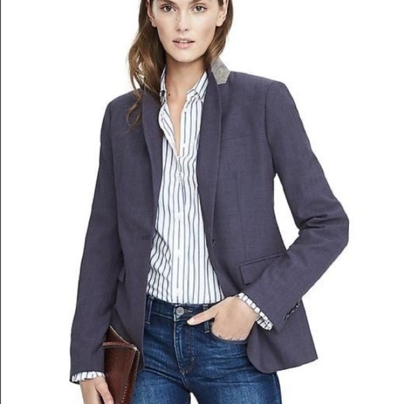 Banana Republic Jackets & Blazers - Banana Republic Long & Lean lightweight Wool Blazer Navy Blue Size 0 one button
